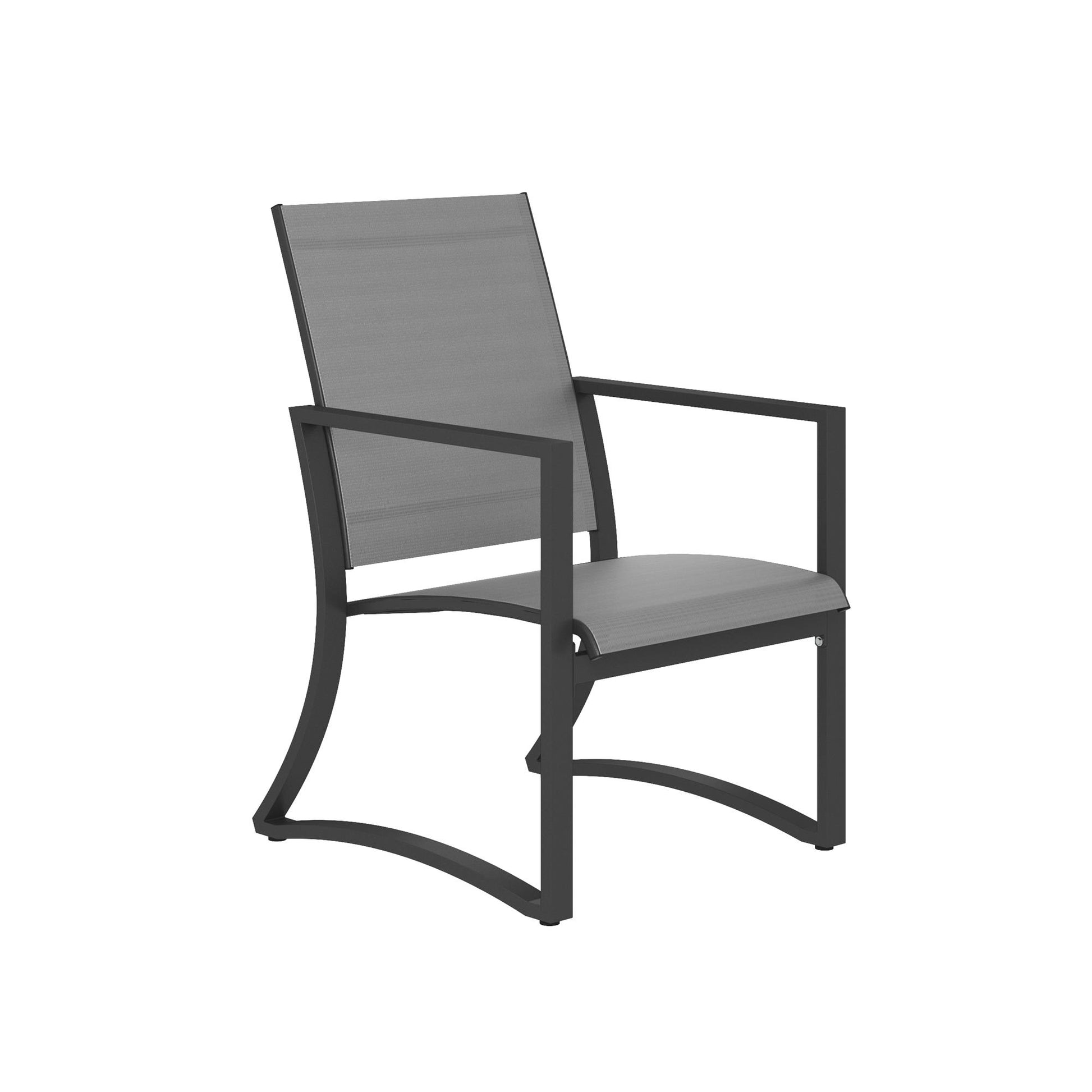 Patio Dining Chairs with Armrests and Sled Legs, Set of 6 - Light Gray