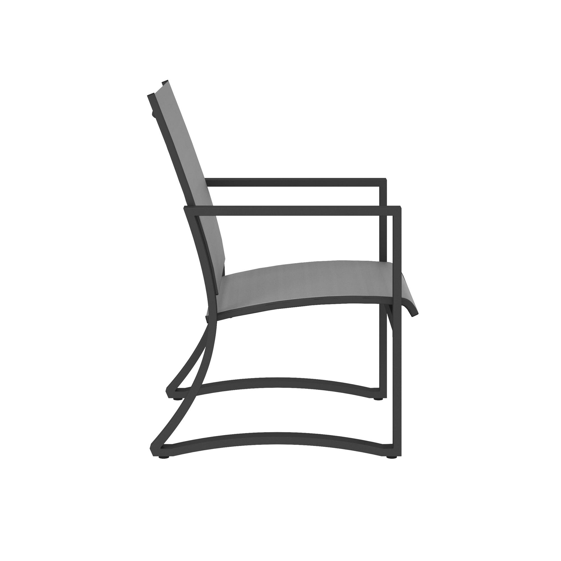 Patio Dining Chairs with Armrests and Sled Legs, Set of 6 - Light Gray