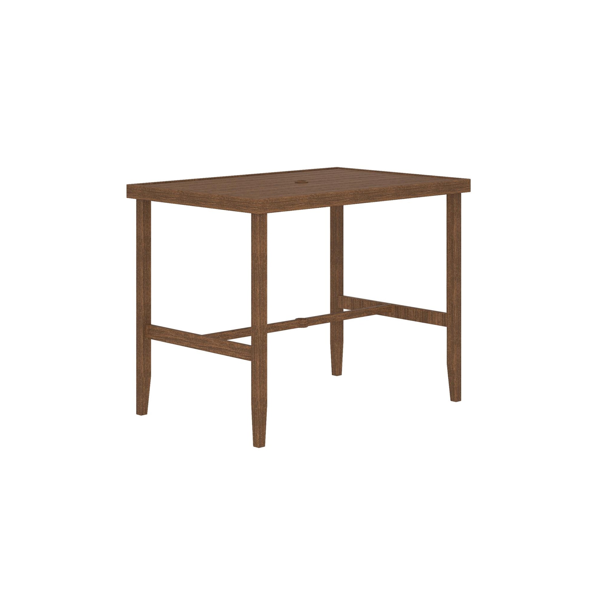 Counter Height Patio Bar Dining Table with Weather Resistant Frame - Brown