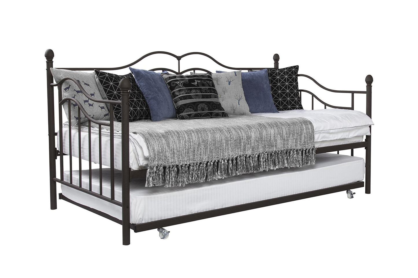 Tokyo Metal Daybed and Trundle Set with Metal Slats - Bronze - Twin