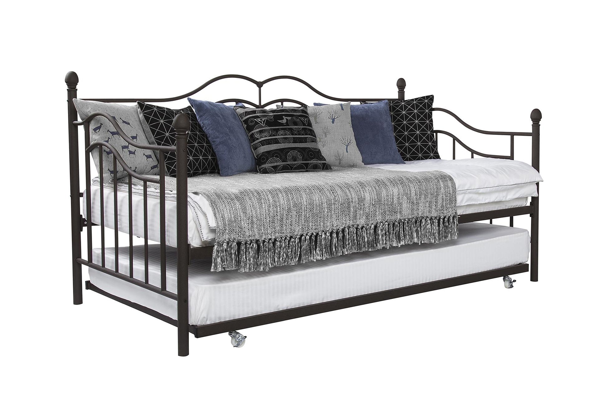 Tokyo Metal Daybed and Trundle Set with Metal Slats - Bronze - Twin