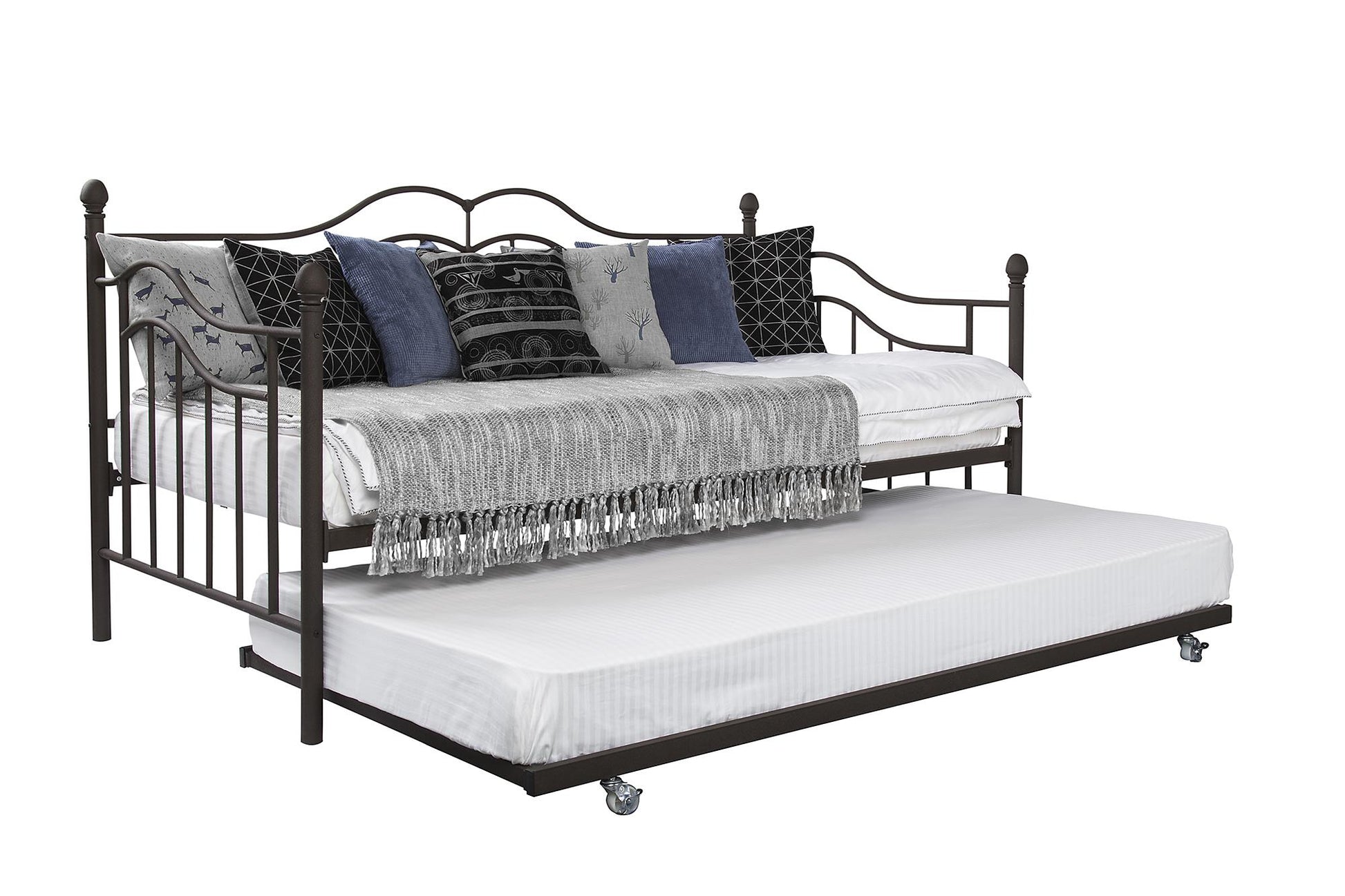 Tokyo Metal Daybed and Trundle Set with Metal Slats - Bronze - Twin