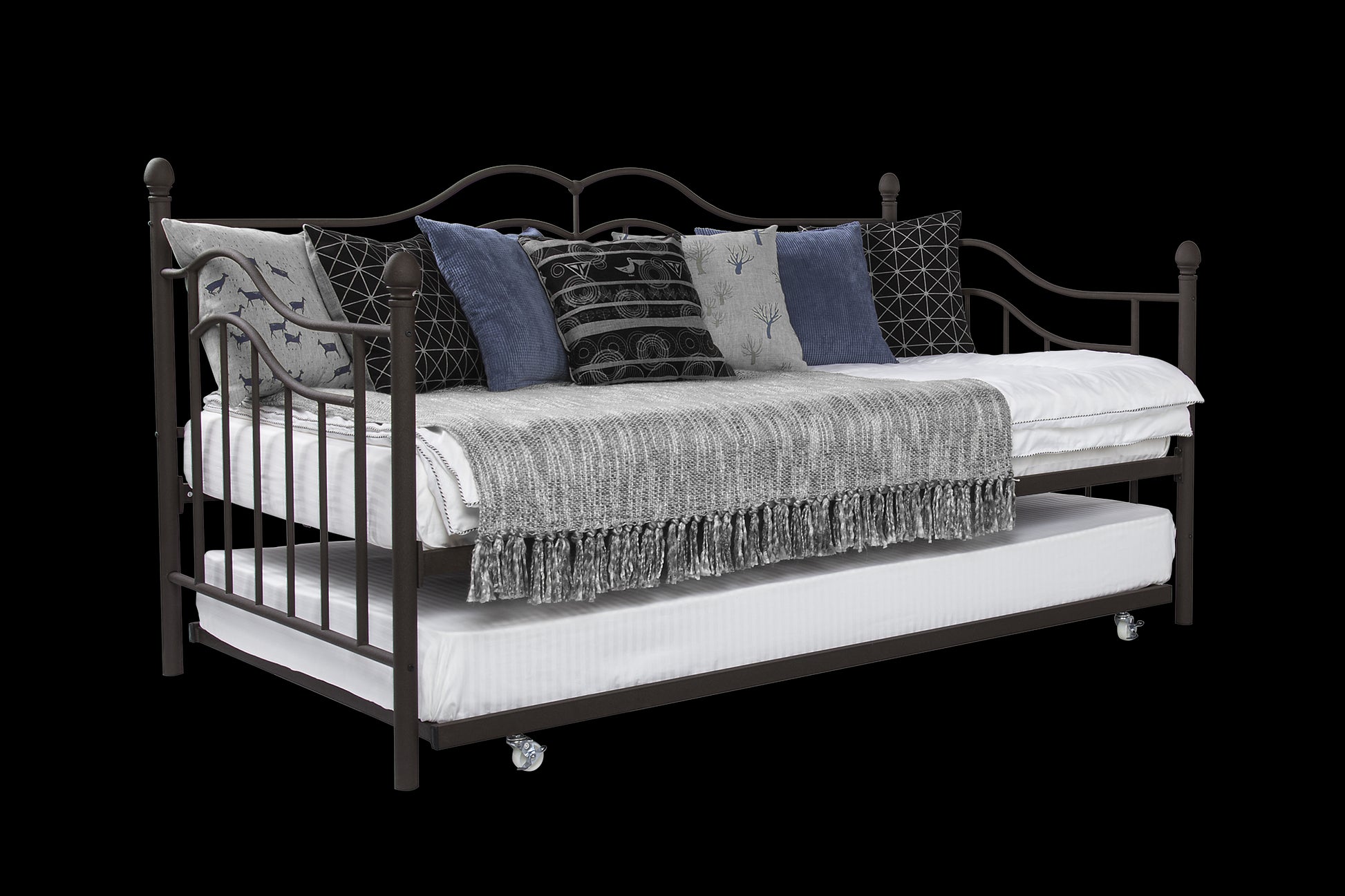 Tokyo Metal Daybed and Trundle Set with Metal Slats - Bronze - Twin