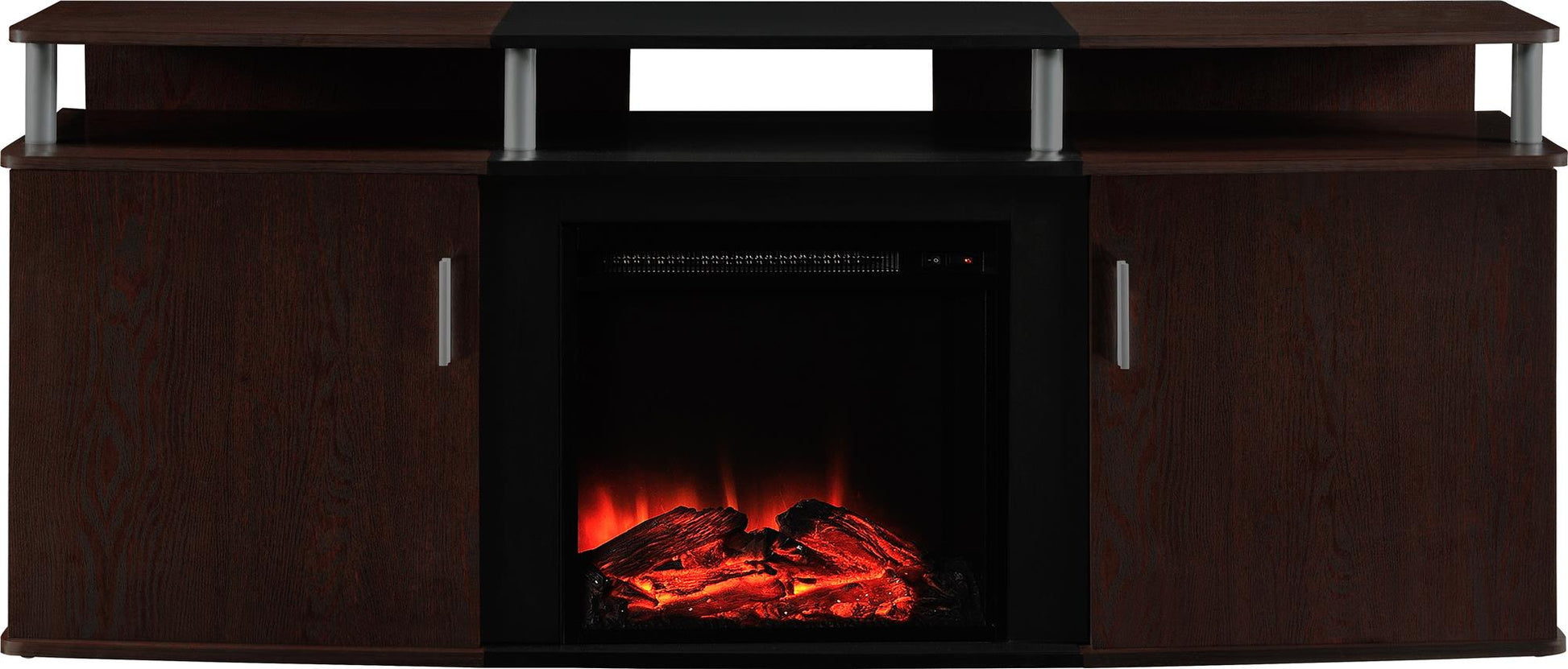 Carson Electric Fireplace TV Console for TVs up to 70 Inch - Cherry