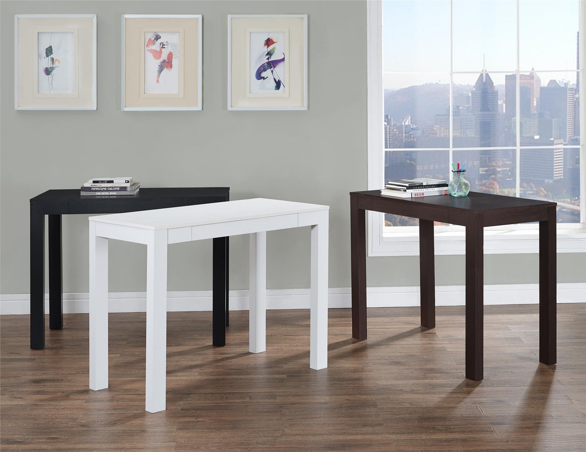 Parsons Minimalistic Desk with Drawer - Espresso