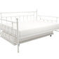 Manila Metal Daybed and Trundle Set with Sturdy Metal Frame and Slats - White - Full