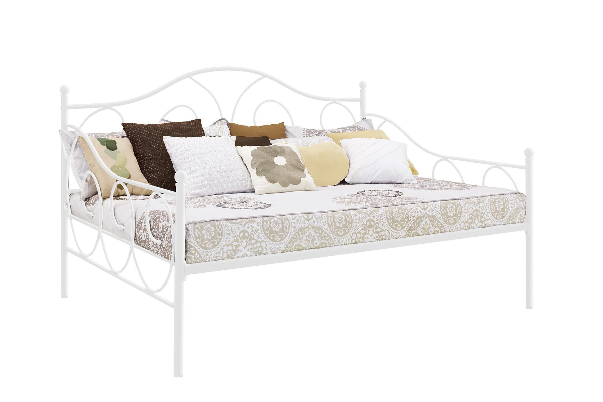 Victoria Metal Daybed with 15 Inch Clearance for Storage - White - Full