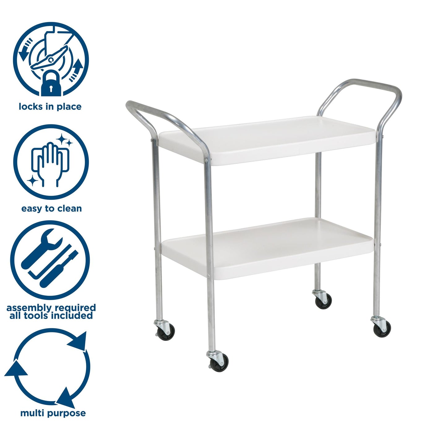 Stylaire 2 Tier Serving Cart - White - 1-Pack
