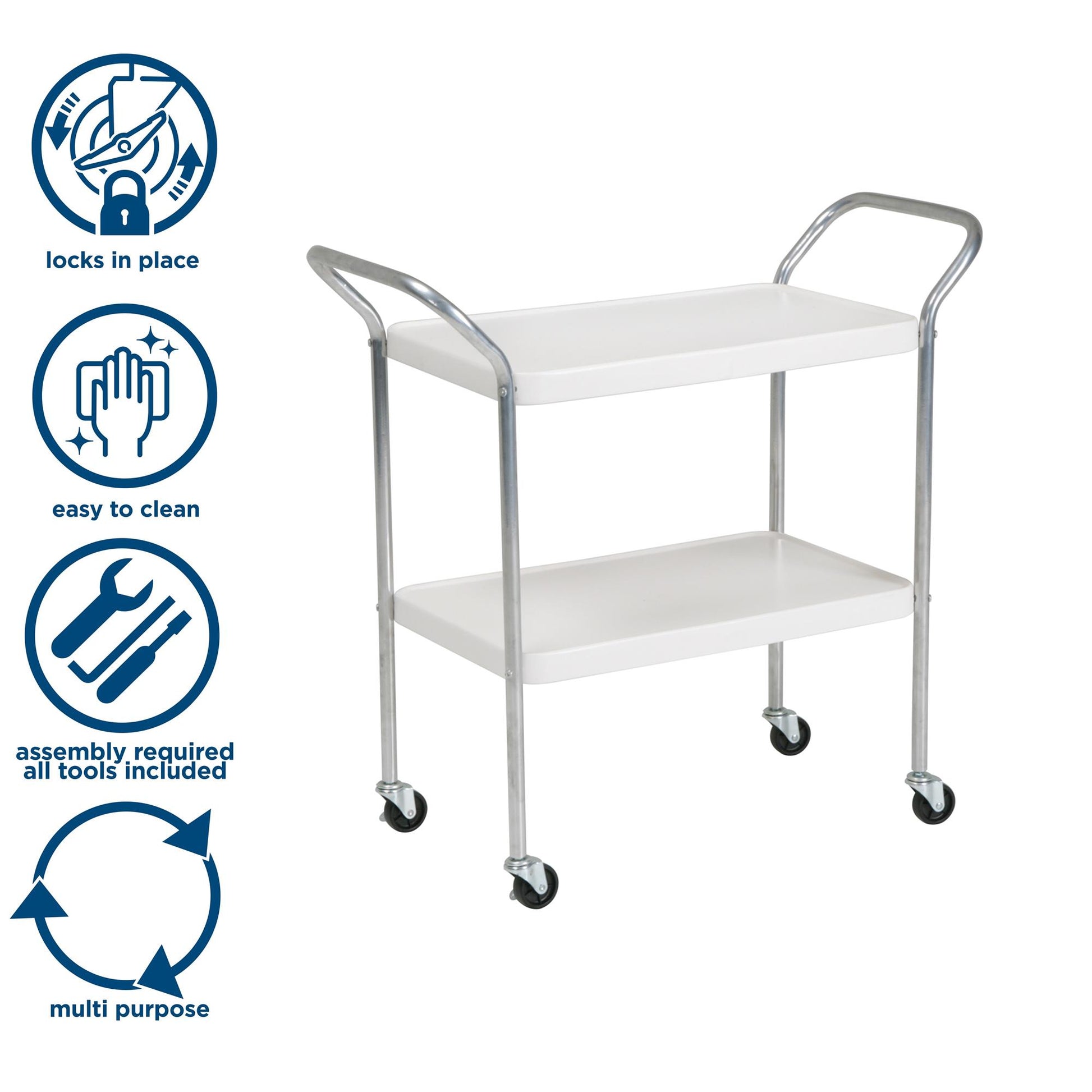 Stylaire 2 Tier Serving Cart - White - 1-Pack
