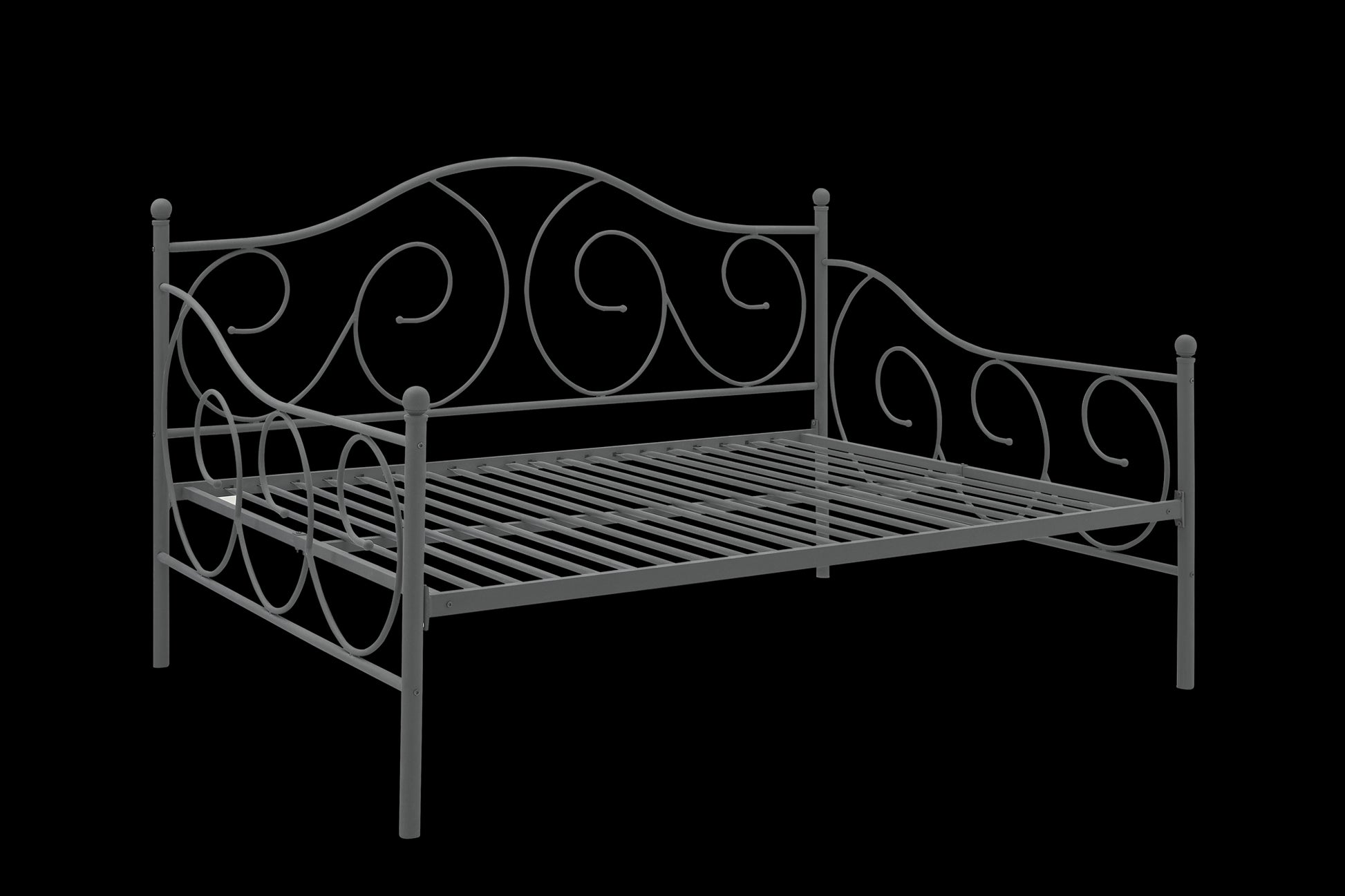 Victoria Metal Daybed with 15 Inch Clearance for Storage - Pewter - Full