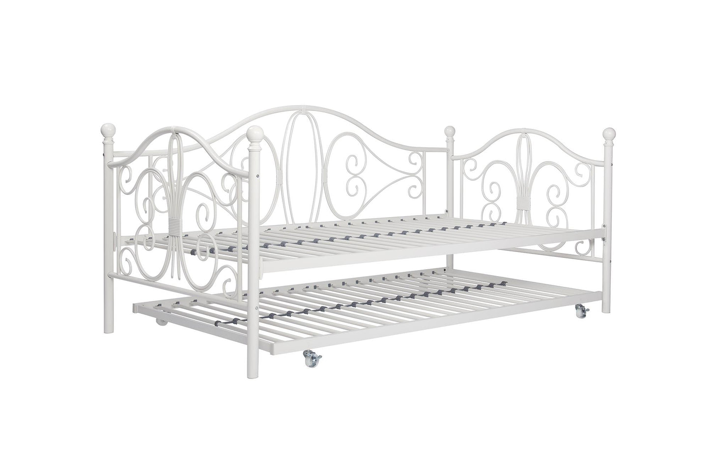 Bombay Victorian Metal Daybed and Trundle with Set - White - Twin