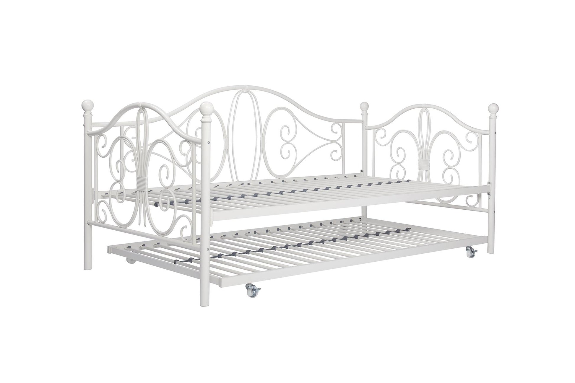Bombay Victorian Metal Daybed and Trundle with Set - White - Twin