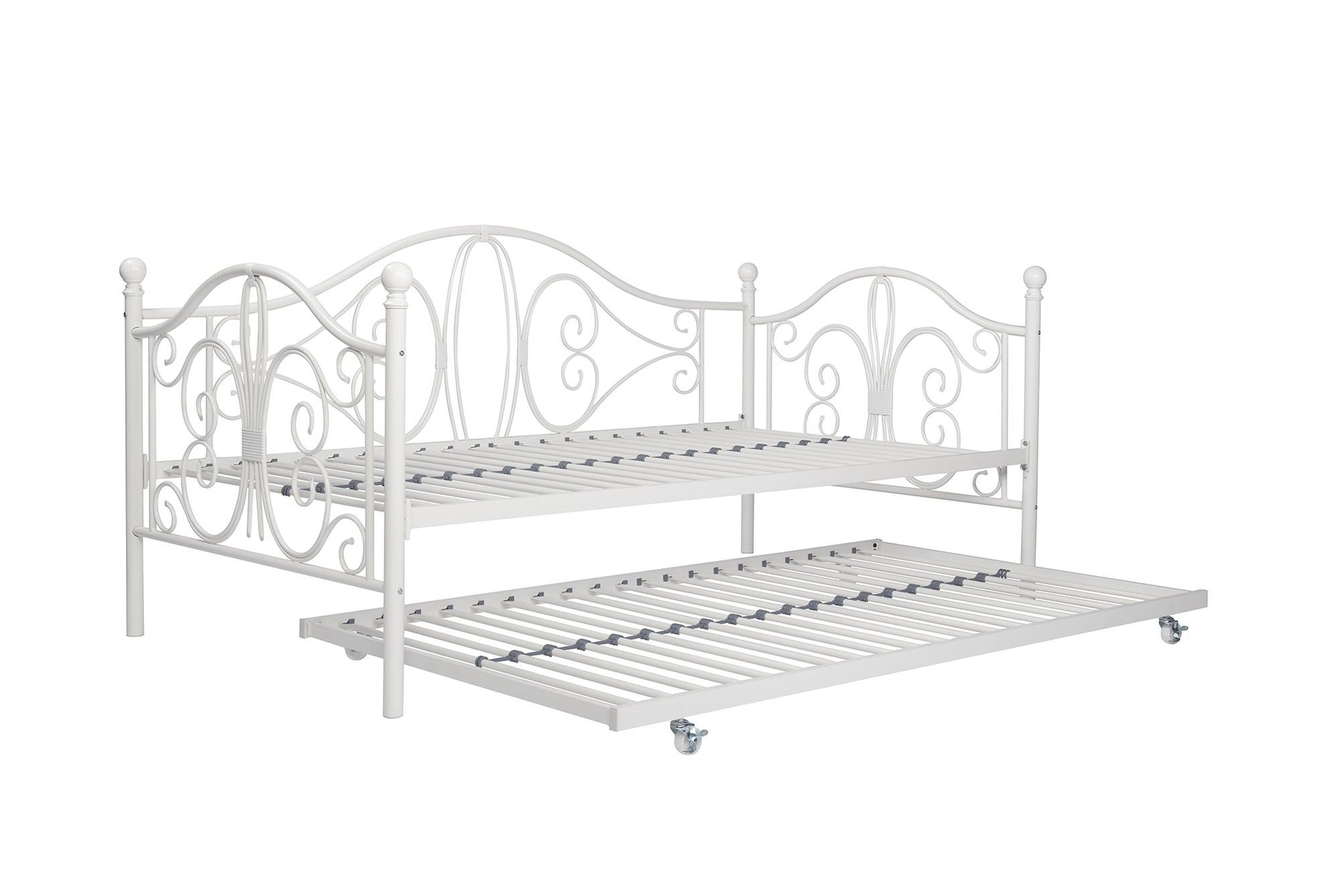 Bombay Victorian Metal Daybed and Trundle with Set - White - Twin