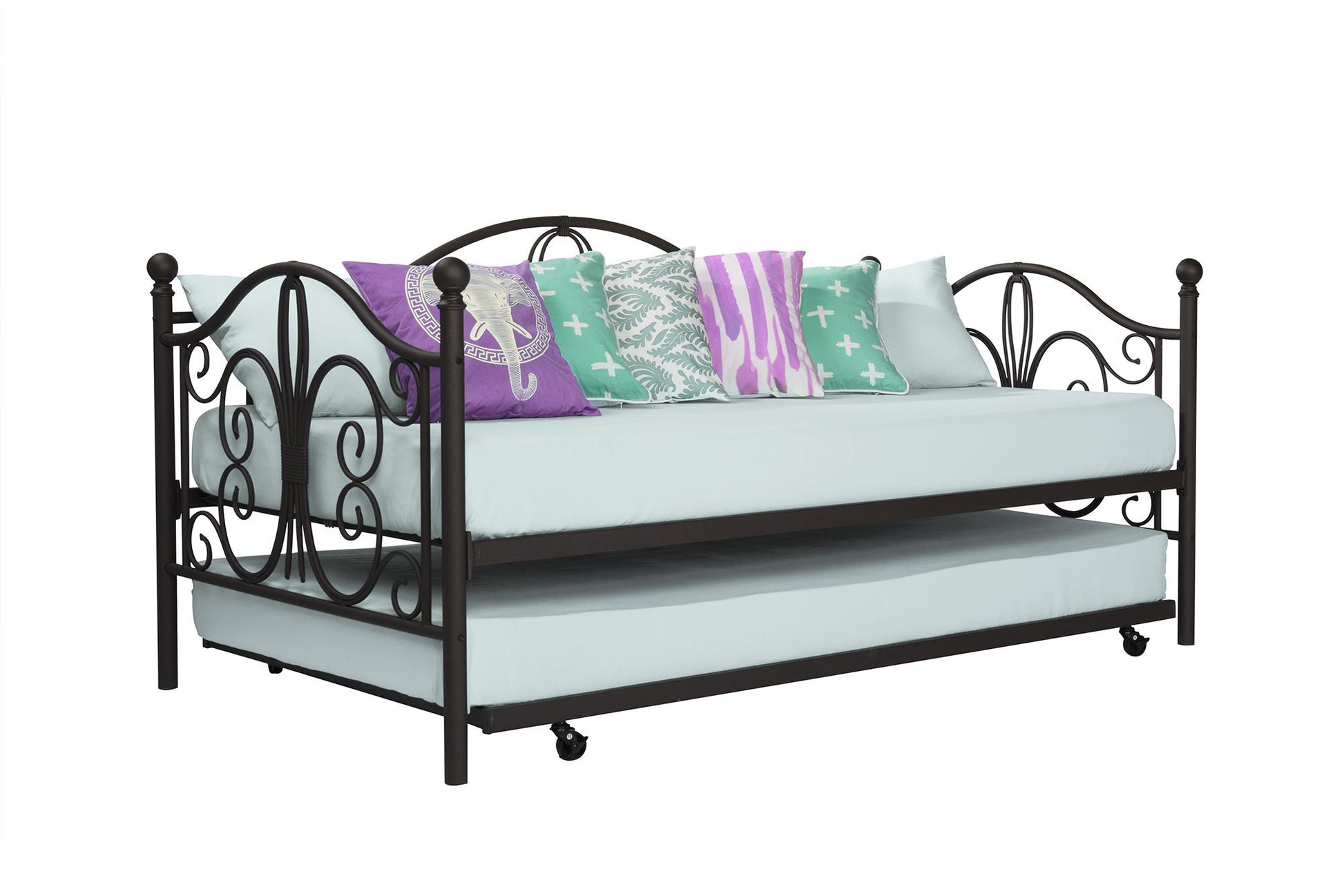 Bombay Victorian Metal Daybed and Trundle with Set - Bronze - Twin