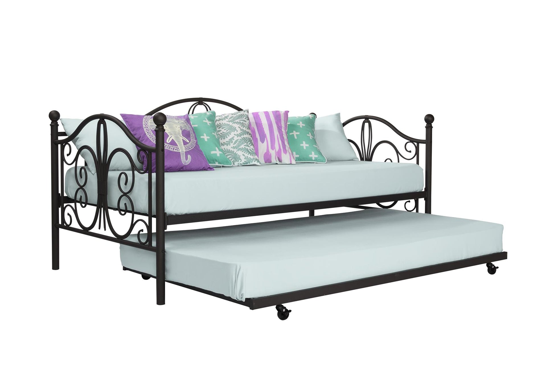 Bombay Victorian Metal Daybed and Trundle with Set - Bronze - Twin