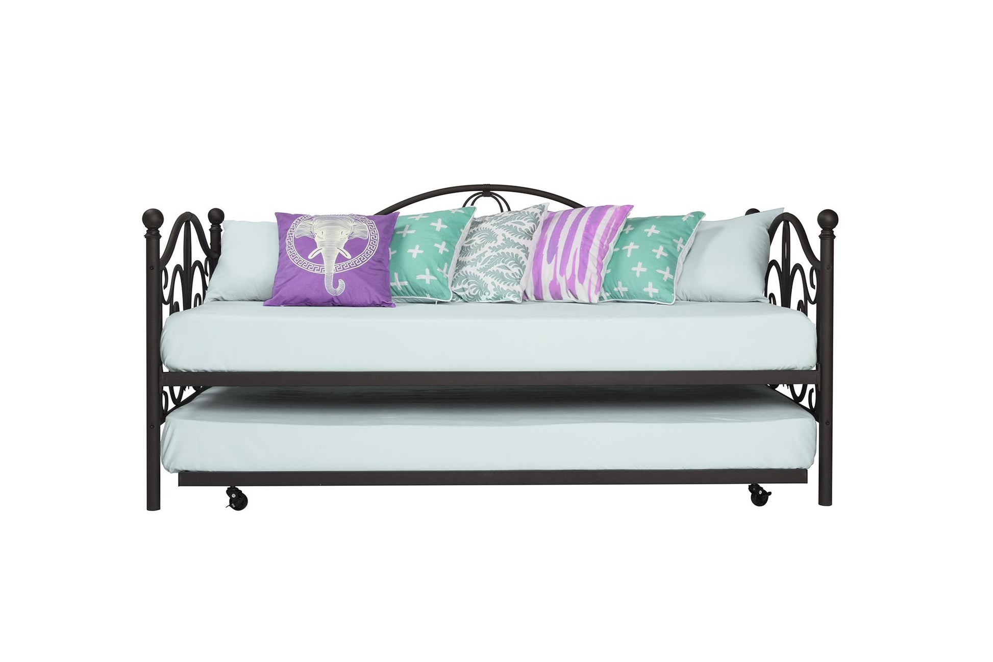 Bombay Victorian Metal Daybed and Trundle with Set - Bronze - Twin