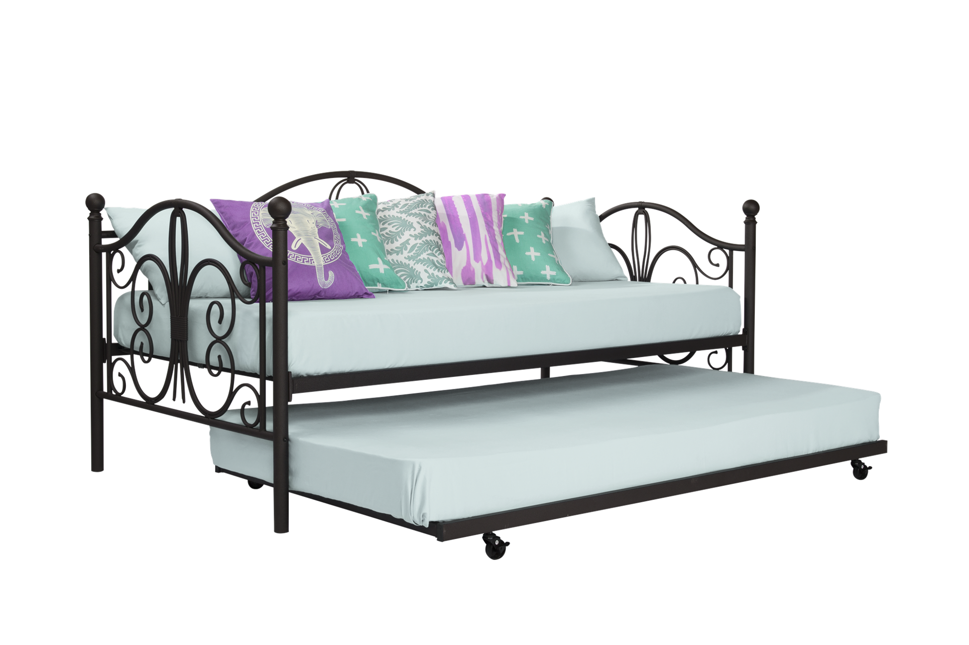 Bombay Victorian Metal Daybed and Trundle with Set - Bronze - Twin