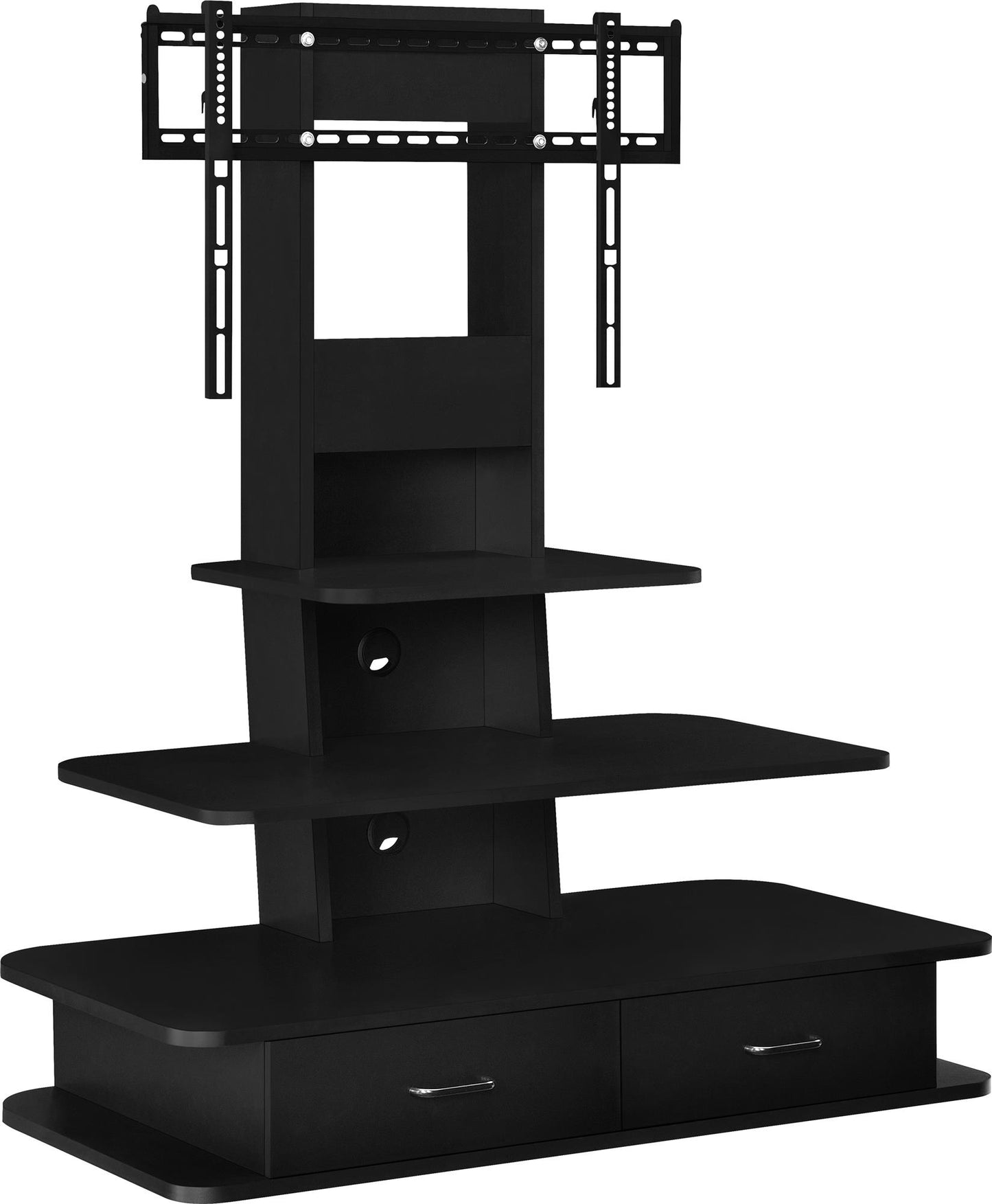 Galaxy TV Stand with Mount and Drawers for TVs up to 70 Inch - Black