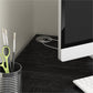 Dakota Computer L Desk with Side Bookshelf and Large Worksurface - Black Oak