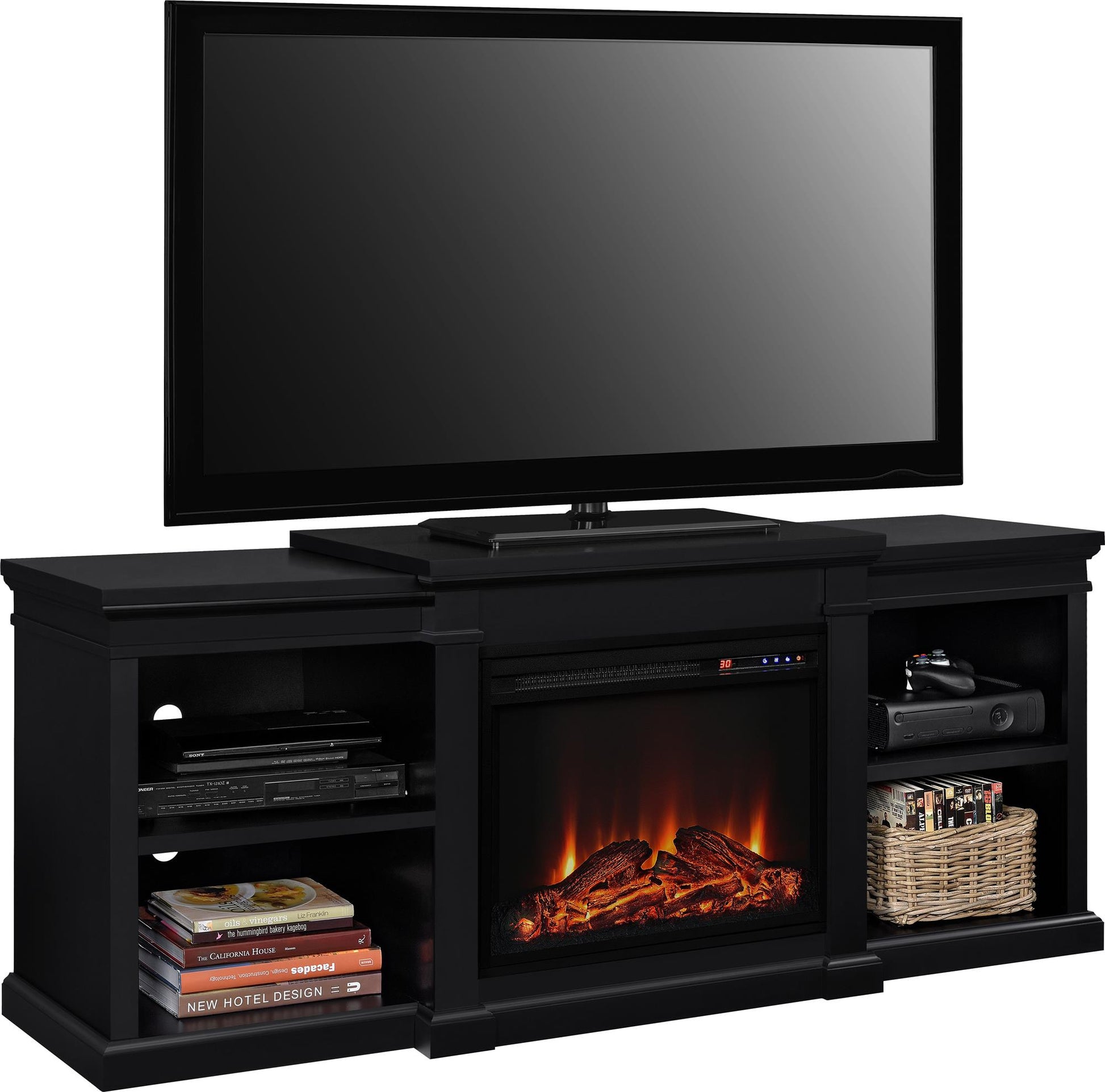 Manchester Electric Fireplace TV Stand for TVs up to 70 Inches - Black