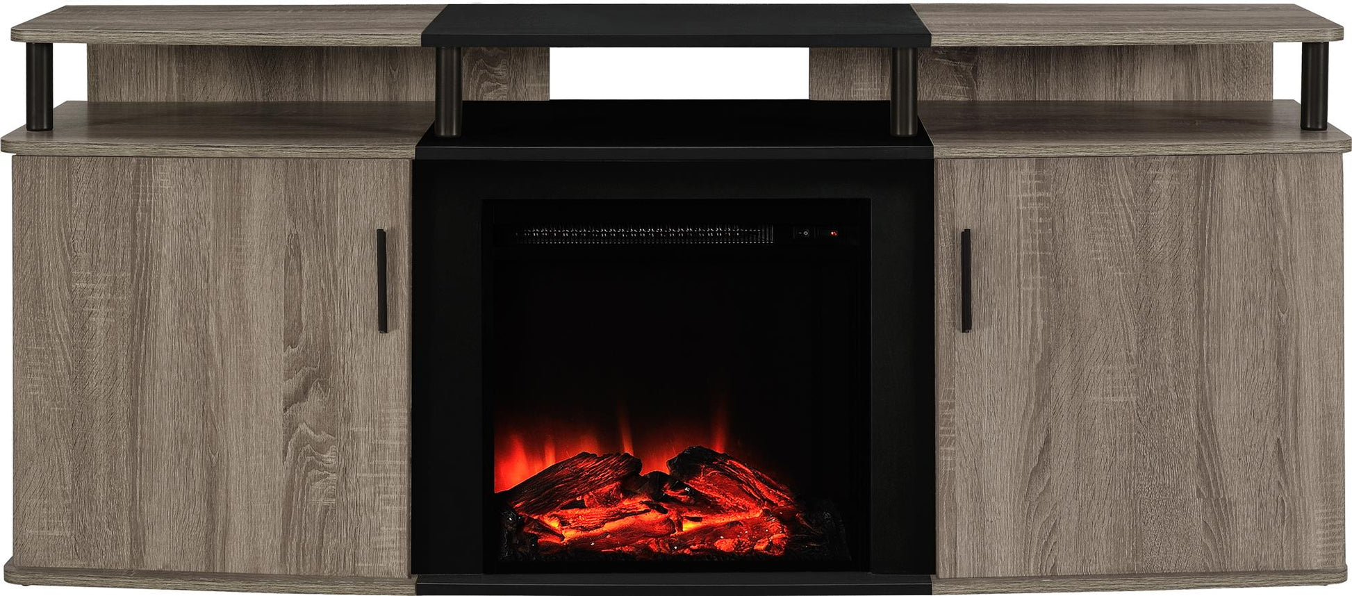 Carson Electric Fireplace TV Console for TVs up to 70 Inch - Distressed Gray Oak