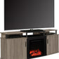 Carson Electric Fireplace TV Console for TVs up to 70 Inch - Distressed Gray Oak