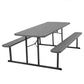 Outdoor 6 Foot Folding Picnic Table, Comfortably Seats 8 People - Taupe