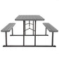 Outdoor 6 Foot Folding Picnic Table, Comfortably Seats 8 People - Dark Gray