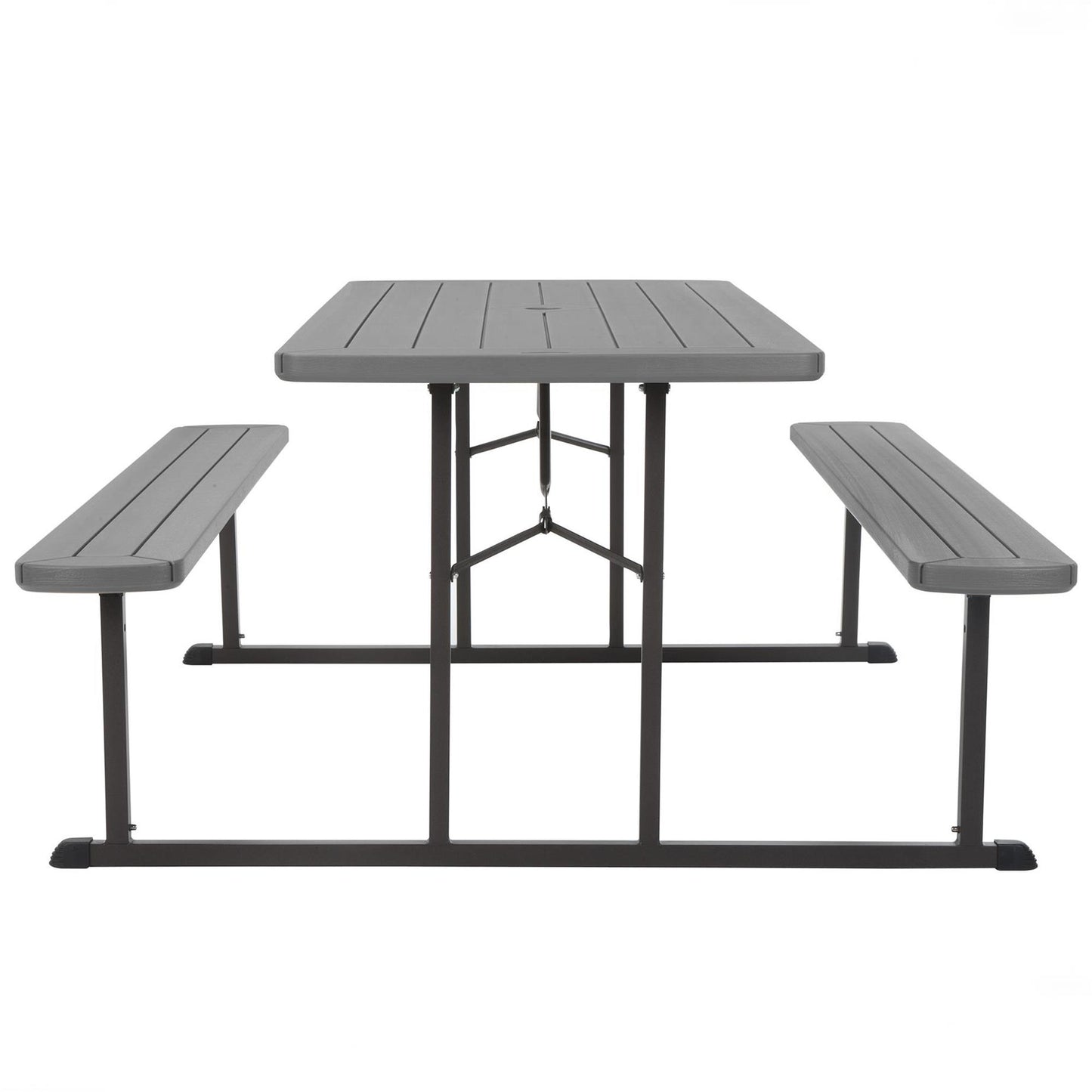 Outdoor 6 Foot Folding Picnic Table, Comfortably Seats 8 People - Dark Gray