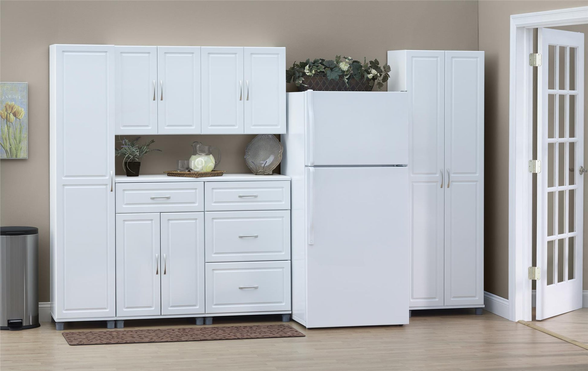 Kendall 16 Inch Multipurpose Storage Cabinet with 5 Shelves - White