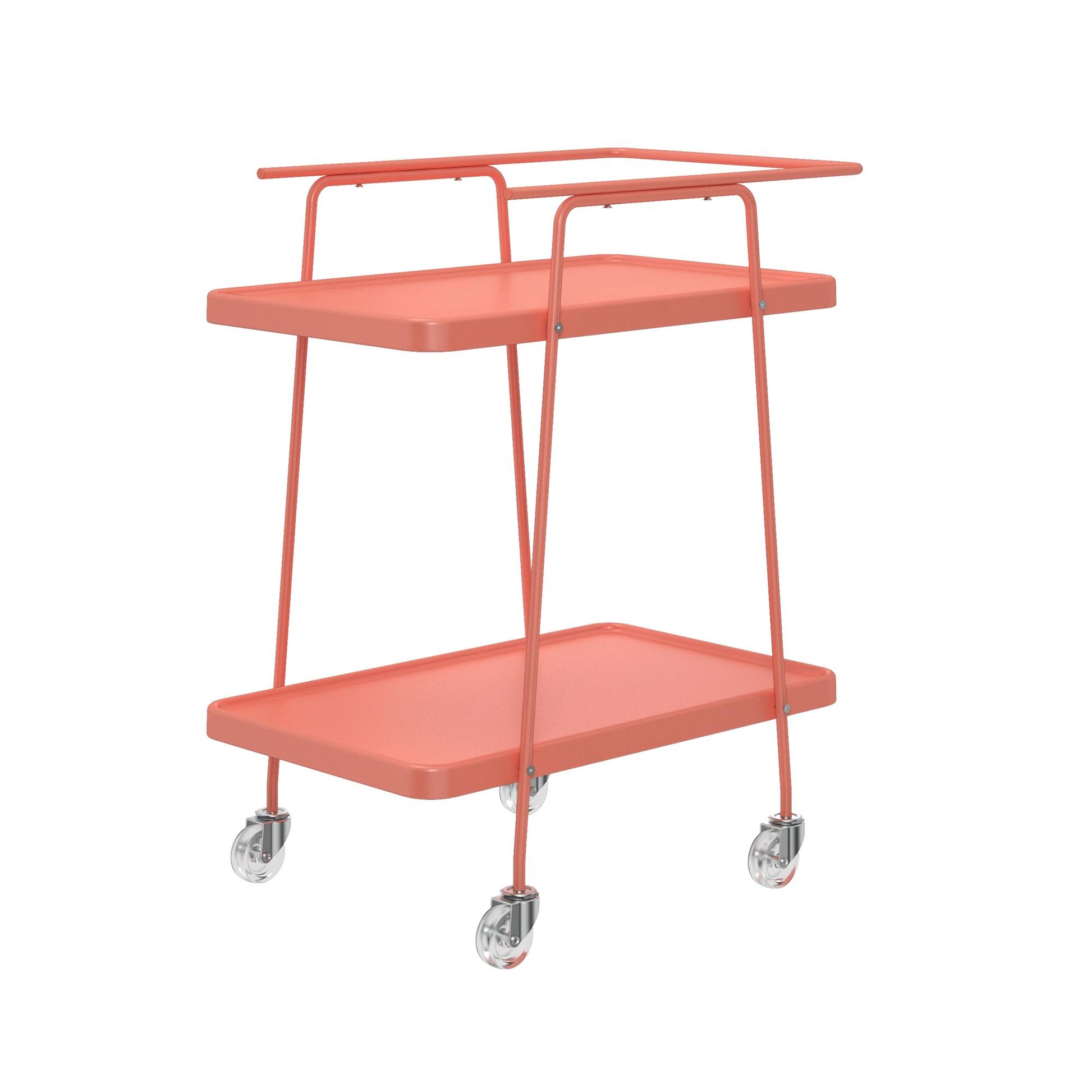 2 Tier Serving Cart on Wheels with Locking Casters - Light Blue - 1-Pack