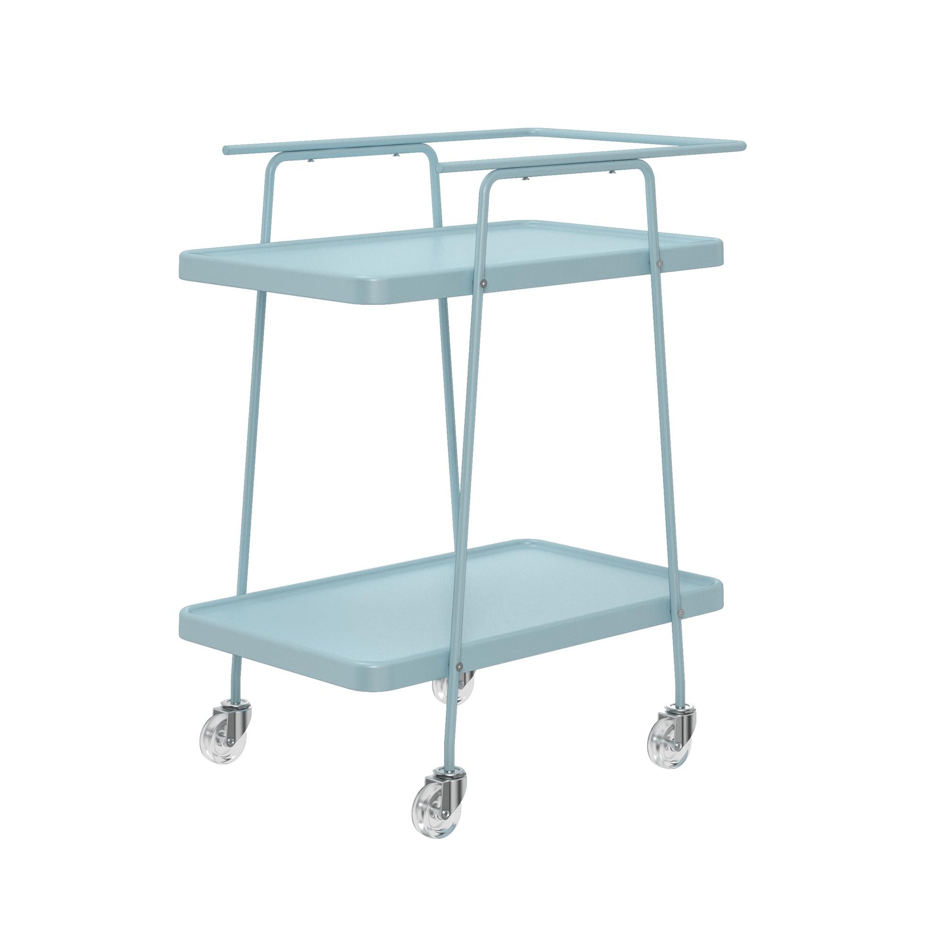 2 Tier Serving Cart on Wheels with Locking Casters - Light Blue - 1-Pack