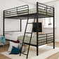 Mainstays Convertible Twin over Twin Metal Bunk Bed, Black - Black - Twin-Over-Twin