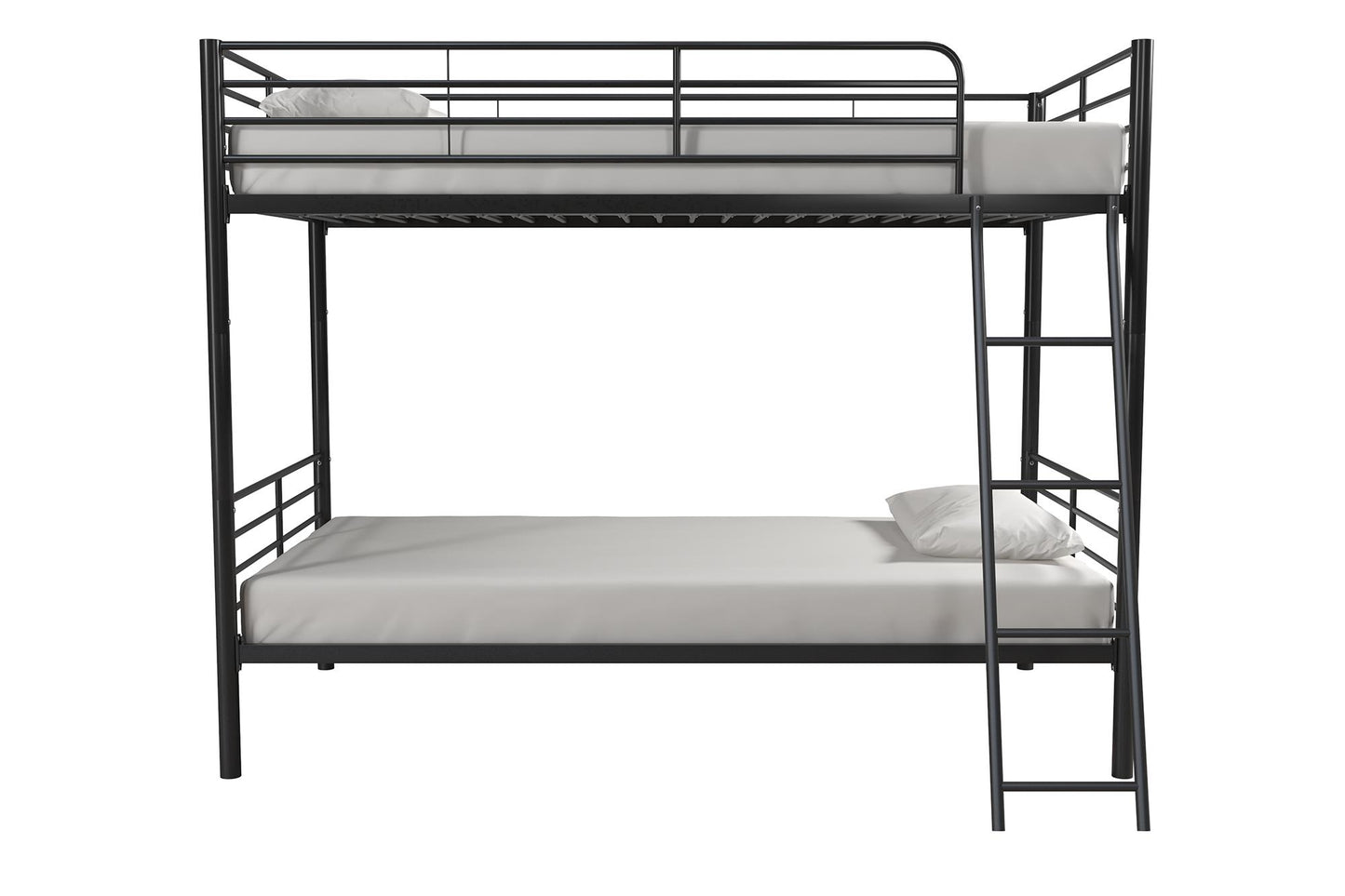 Mainstays Convertible Twin over Twin Metal Bunk Bed, Black - Black - Twin-Over-Twin