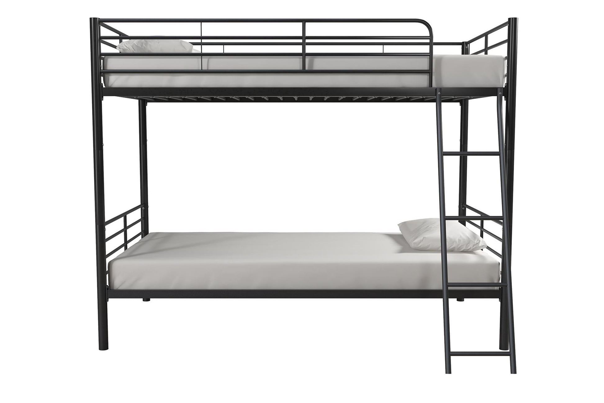 Mainstays Convertible Twin over Twin Metal Bunk Bed, Black - Black - Twin-Over-Twin