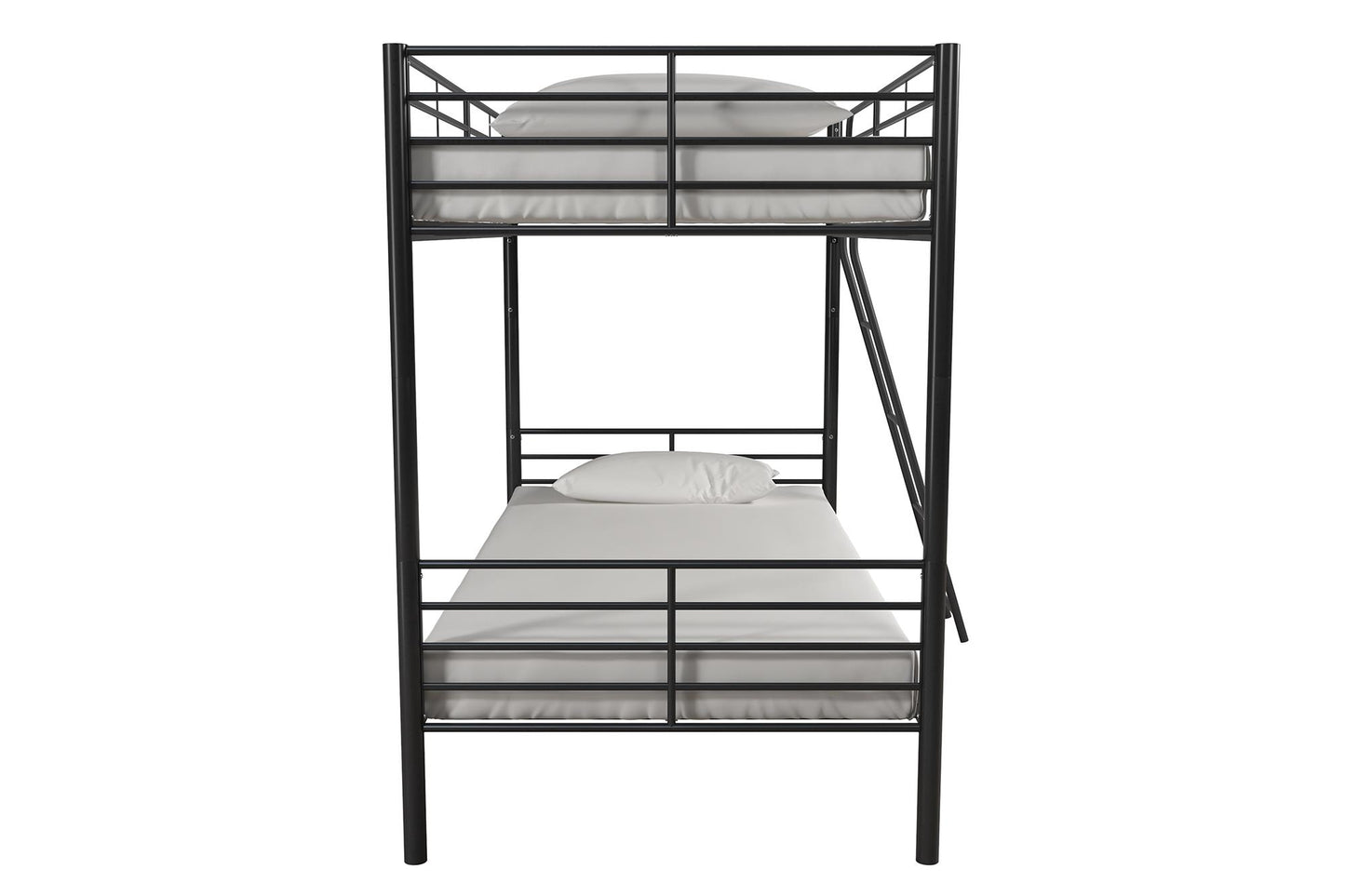 Mainstays Convertible Twin over Twin Metal Bunk Bed, Black - Black - Twin-Over-Twin