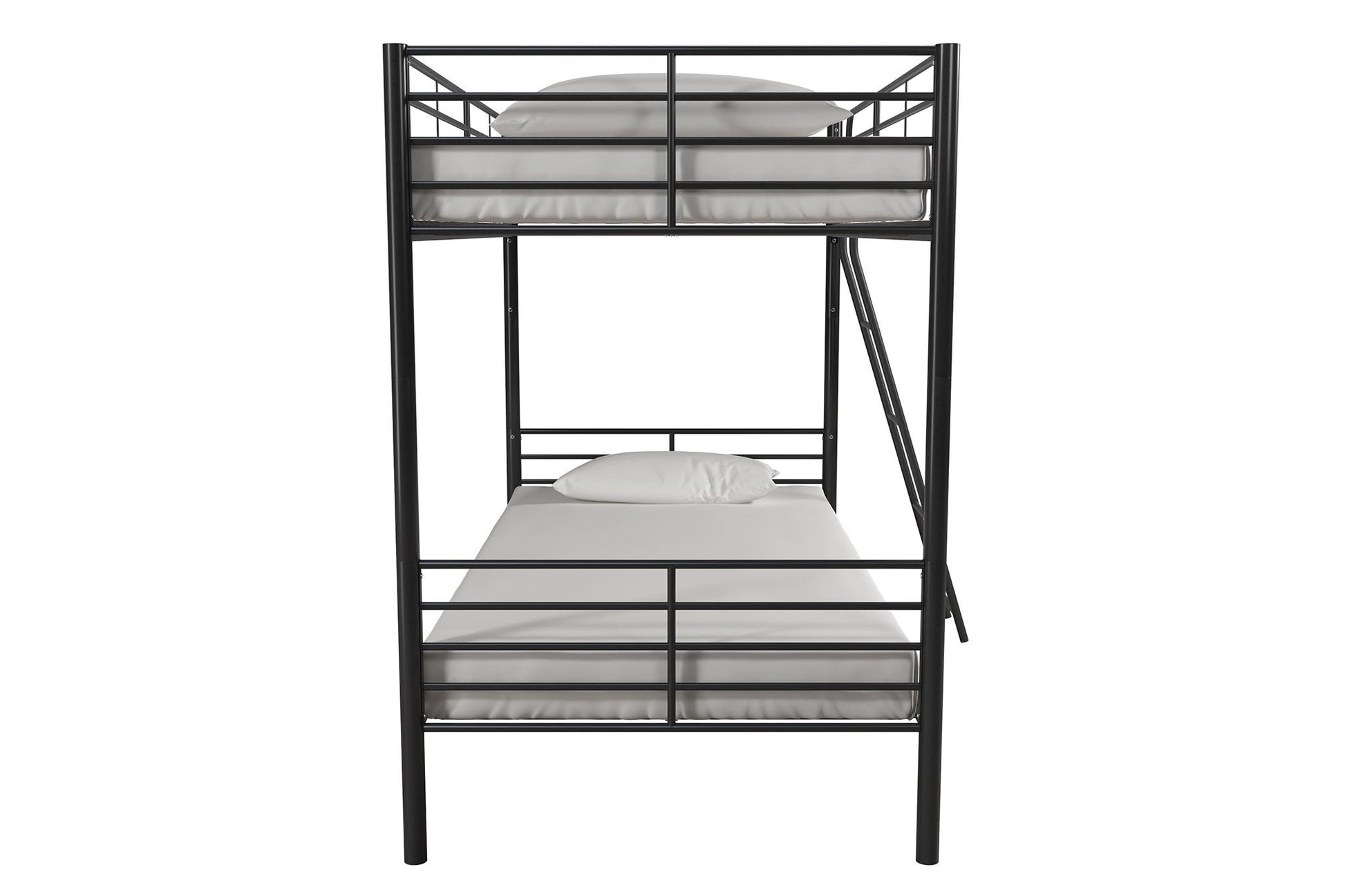 Mainstays Convertible Twin over Twin Metal Bunk Bed, Black - Black - Twin-Over-Twin