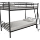 Mainstays Convertible Twin over Twin Metal Bunk Bed, Black - Black - Twin-Over-Twin