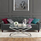 Novogratz Vintage Tufted Sofa Sleeper II, Gray Velvet - Dark Gray