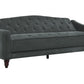 Novogratz Vintage Tufted Sofa Sleeper II, Gray Velvet - Dark Gray