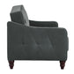 Novogratz Vintage Tufted Sofa Sleeper II, Gray Velvet - Dark Gray