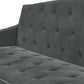 Novogratz Vintage Tufted Sofa Sleeper II, Gray Velvet - Dark Gray