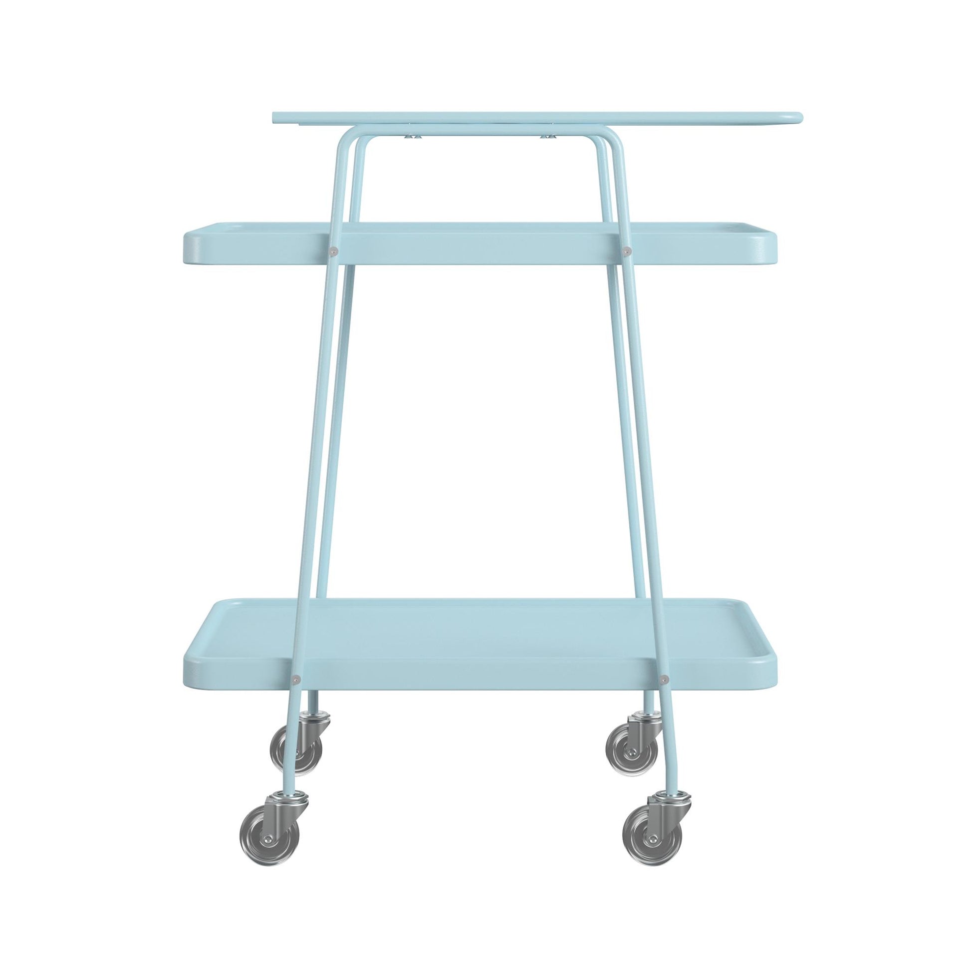 2 Tier Serving Cart on Wheels with Locking Casters - Light Blue - 1-Pack