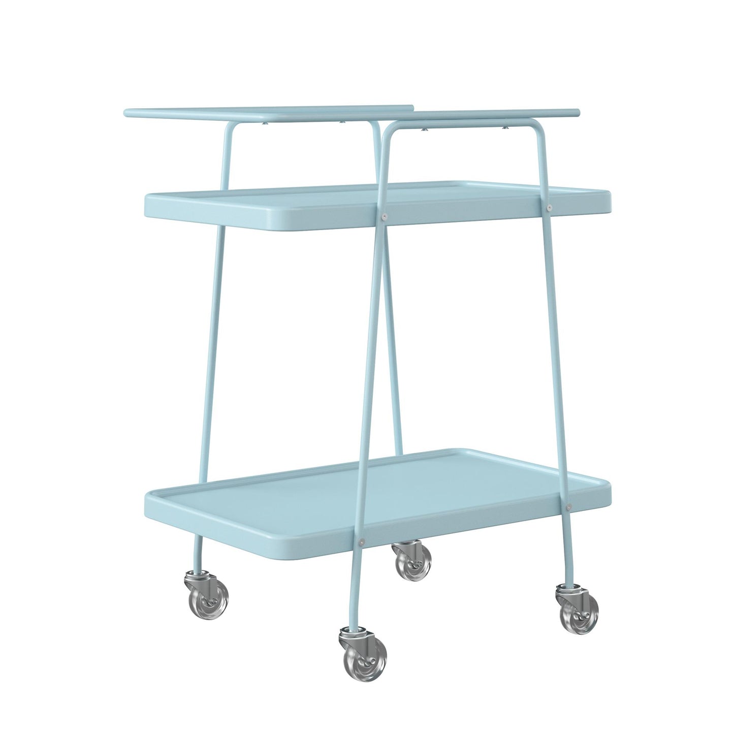 2 Tier Serving Cart on Wheels with Locking Casters - Light Blue - 1-Pack