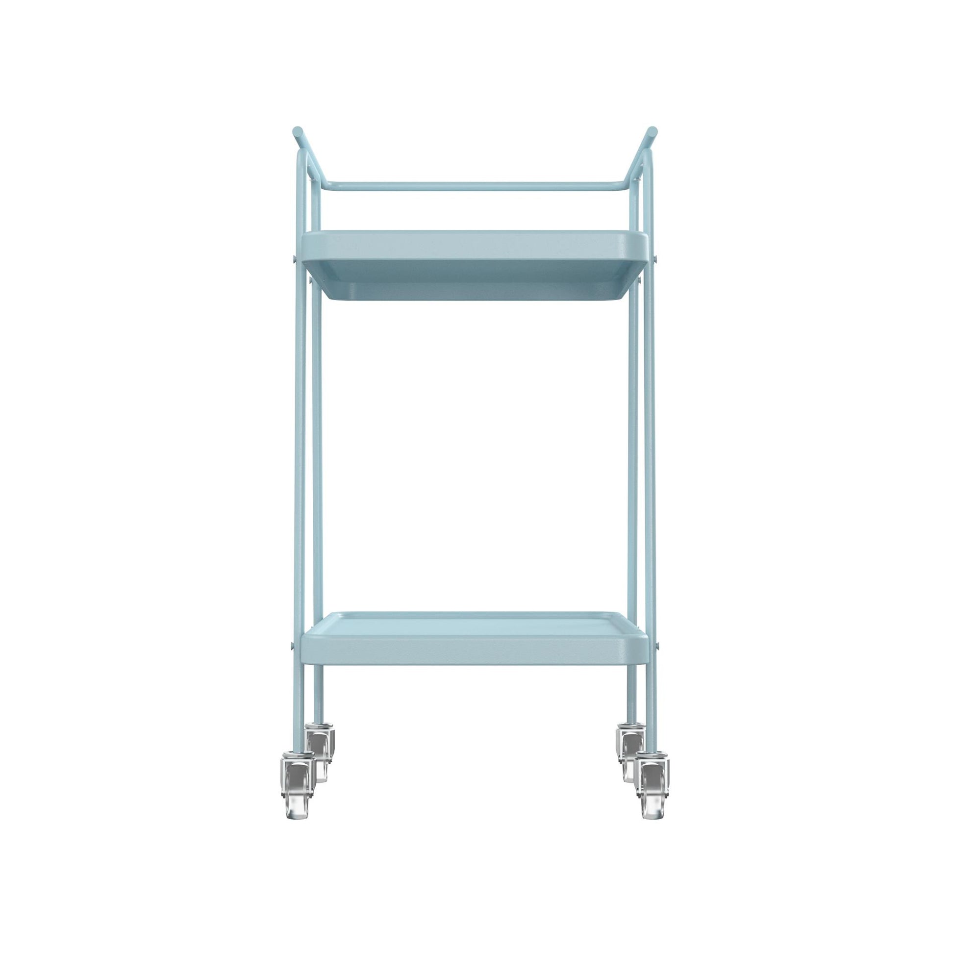 2 Tier Serving Cart on Wheels with Locking Casters - Light Blue - 1-Pack