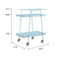 2 Tier Serving Cart on Wheels with Locking Casters - Light Blue - 1-Pack
