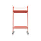 2 Tier Serving Cart on Wheels with Locking Casters - Coral - 1-Pack