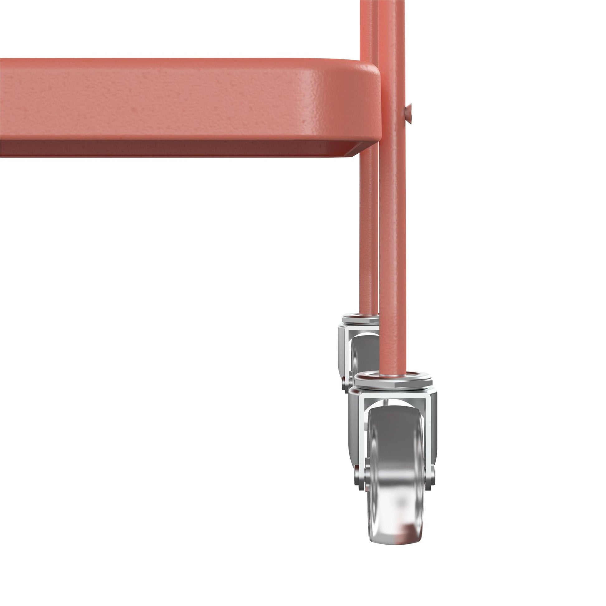 2 Tier Serving Cart on Wheels with Locking Casters - Coral - 1-Pack