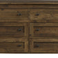 Farmington 6 Drawer Rustic Farmhouse Dresser with Linen Interiors - Rustic