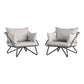 Novogratz Poolside Gossip Collection, Teddi Outdoor Lounge Chairs, 2-piece, Charcoal - Charcoal